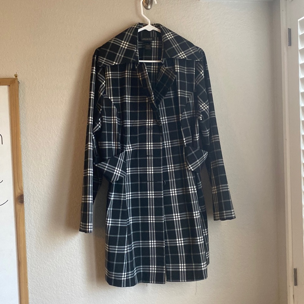 Lane Bryant long line black and white blazer